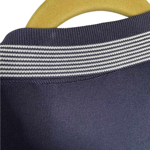 Exclusively Misook Navy White Nautical Sailor Cardigan Small - Picture 5 of 7